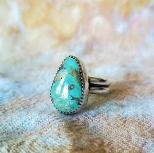 ❤️‍🔥 Handmade Navajo sterling silver New Mexico turquoise ring